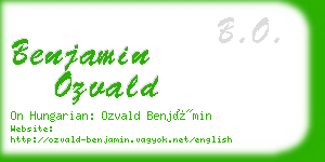 benjamin ozvald business card